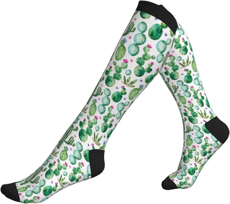 Figtihw Tie Dye Compression Socks Knee High Support Socks For Women Men Running Athletic Hiking - Image 2